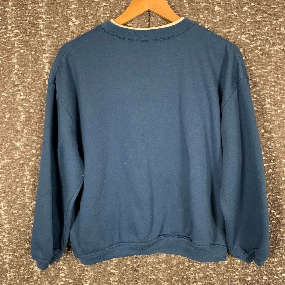 Vintage Basic Editions Birds Blue Pullover Sweatshirt Cottagecore Women's Large - Picture 10 of 12